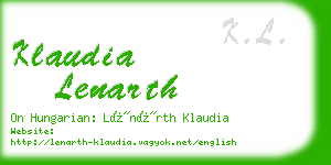 klaudia lenarth business card